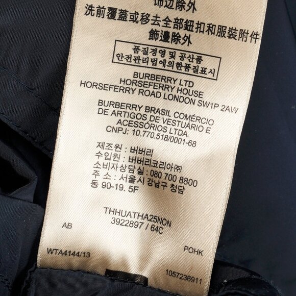 Burberry Brit Navy Double-Breasted Belted Short Rain Coat - Picture 13 of 13